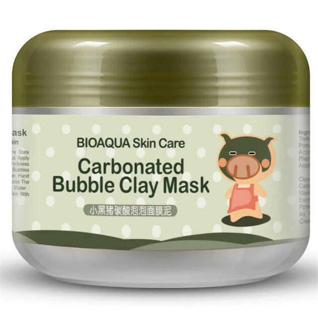 BIOAQUA Black Pig Carbonated Bubble Face Mask Clay Facial Mask Deep Pore Clean Whitening Skin Moisturizer Anti Aging Skin Care