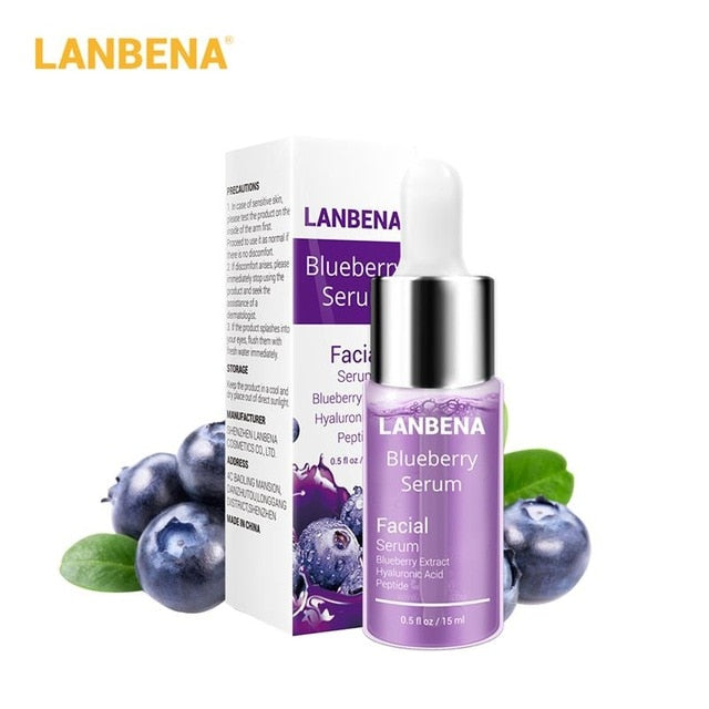 LANBENA Blueberry Hyaluronic Acid Serum Essence Oil Mask Moisturizing Whitening Anti-Aging Anti Wrinkle Skin Care Lines Whitenin