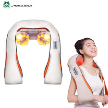 Load image into Gallery viewer, JinKaiRui U Shape Electrical Shiatsu Massager Shawl Roller Heat Massage Electric Pain Neck and Shoulder Multi-function Massagem
