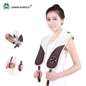 JinKaiRui U Shape Electrical Shiatsu Massager Shawl Roller Heat Massage Electric Pain Neck and Shoulder Multi-function Massagem