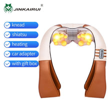 Load image into Gallery viewer, JinKaiRui U Shape Electrical Shiatsu Massager Shawl Roller Heat Massage Electric Pain Neck and Shoulder Multi-function Massagem
