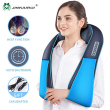 Load image into Gallery viewer, JinKaiRui U Shape Electrical Shiatsu Massager Shawl Roller Heat Massage Electric Pain Neck and Shoulder Multi-function Massagem
