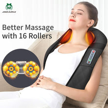 Load image into Gallery viewer, JinKaiRui U Shape Electrical Shiatsu Massager Shawl Roller Heat Massage Electric Pain Neck and Shoulder Multi-function Massagem
